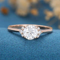 Round cut Moissanite Engagement ring