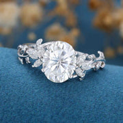 2.5-3.0Carat Natural Moissanite Oval cut cluster Engagement Ring