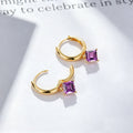 Princess cut Lab Grown Diamond Hoop Earrings Set