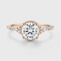 Round cut Moissanite Twisted Engagement Ring