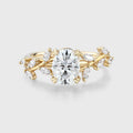 Nature Inspired Marquise cut Moissanite Solid Gold Engagement Ring