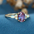 Oval cut Alexandrite | Diamond Engagement ring 