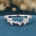 Copy of Nature Inspired Oval cut Moissanite Leaf Gold ring set