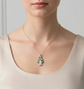 Christmas Tree Pendant Necklace with Moissanite + Lab Emerald Halo Accents