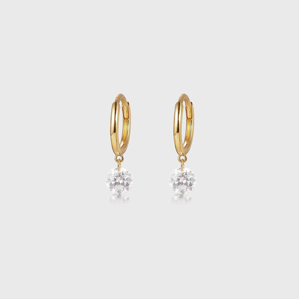 Round Lab grown Diamonds Hoop Earrings Set