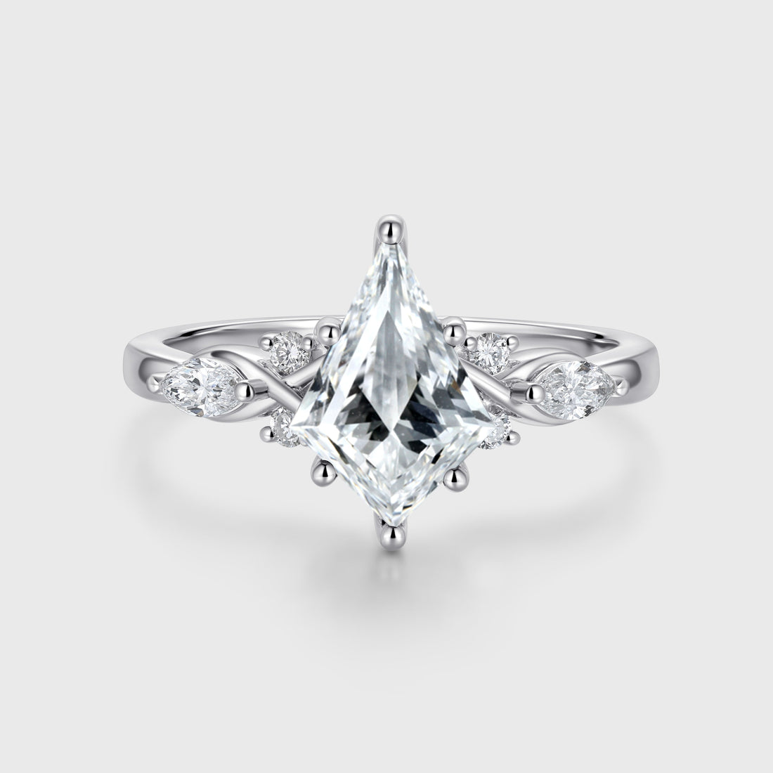 1.0CT~3.0CT Kite cut Lab grown Diamond Cluster Engagement Ring