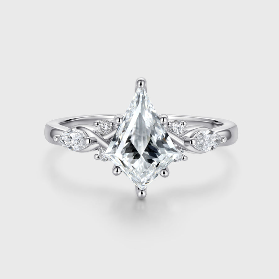 1.0CT~3.0CT Kite cut Lab grown Diamond Cluster Engagement Ring