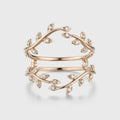 Nature Inspired moissanite | Diamonds Leaf branch stacking Gold wedding ring