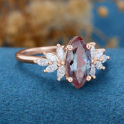 Marquise Cut Alexandrite Engagement Ring 