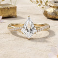 1.0CT~3.0CT Kite Cut Lab grown Diamond Luxury Pave Engagement Ring