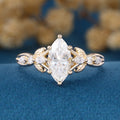Marquise cut Moissanite Engagement Ring