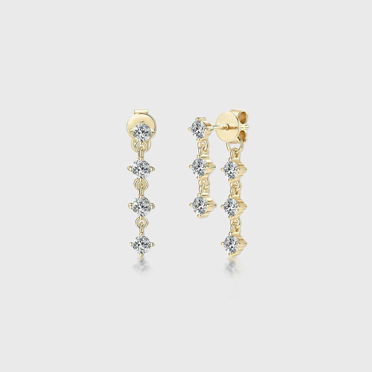 Round Lab grown Diamonds Drop Earrings Set