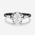 1.25 Carat Pear cut Moissanite Cluster Engagement ring