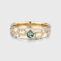 Luxury Men's Moss Agate Engagement Band - Solid gold men ring