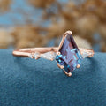 Kite Cut Alexandrite Engagement Ring 