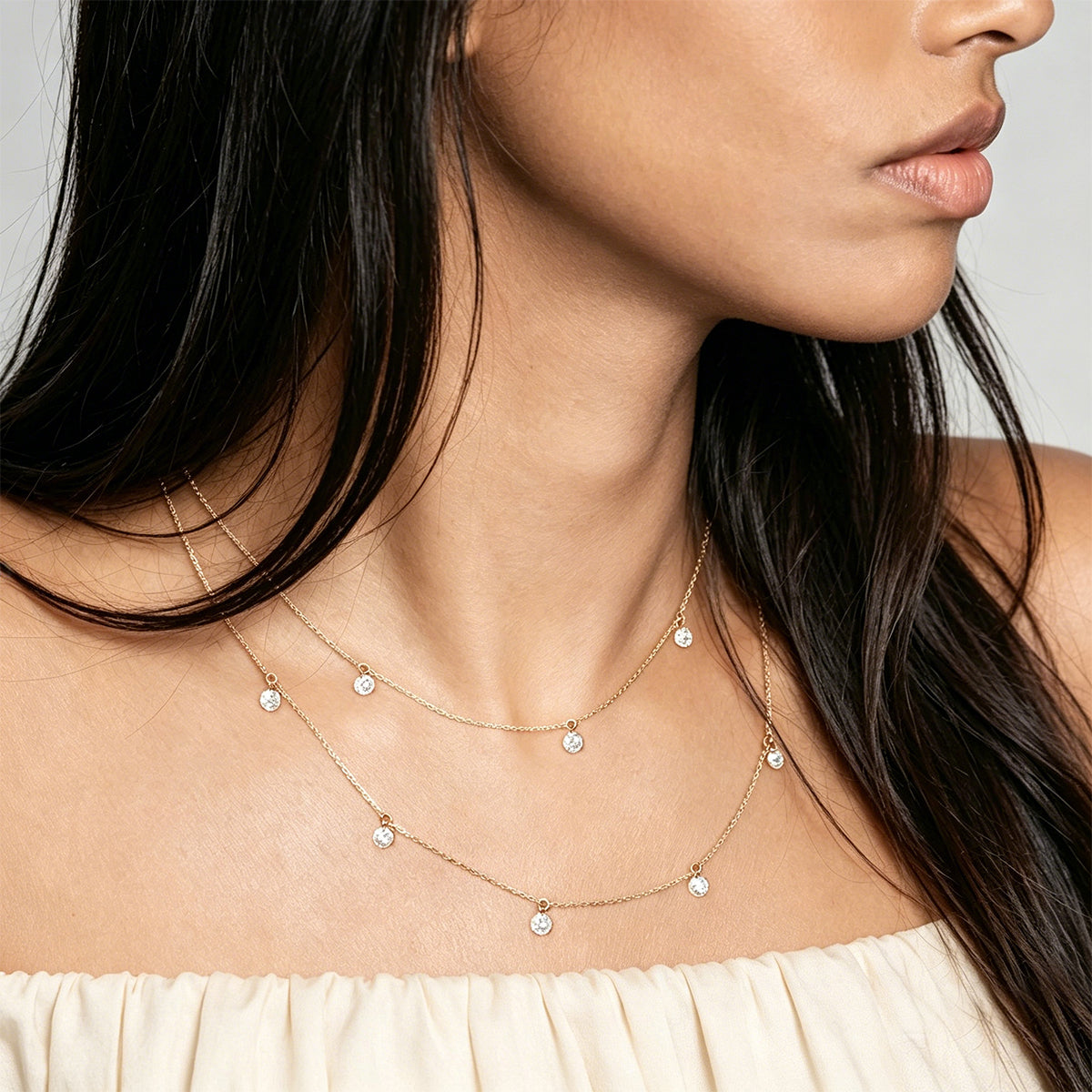 Round Lab grown Diamonds Pendant Necklace