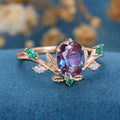 Pear cut Alexandrite Engagement ring 