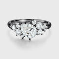 1.2 Carat Vintage Pear shaped Moissanite Cluster Engagement Ring