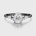 1.5CT Oval cut Lab grown Diamond Cluster Engagement Ring