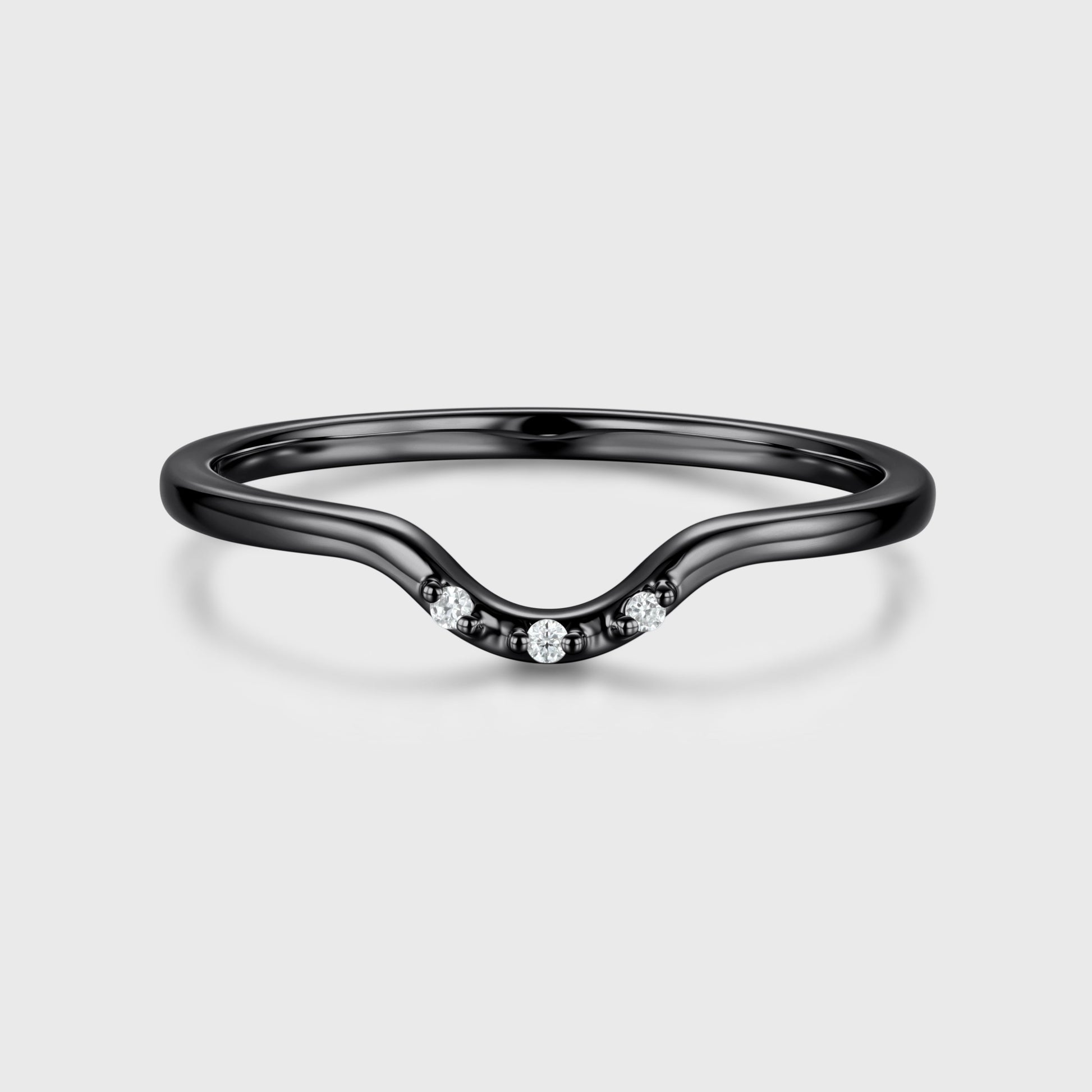 Moissanite | Diamond Curved Wedding Band