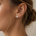 Emerald cut Lab grown Diamonds Hoop Earrings Set