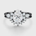 1.25 Carat Pear cut Moissanite Engagement ring Bridal Set