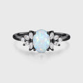 Oval Opal Cluster Engagement ring