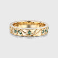 Luxury Men's Moss Agate Engagement Band - Solid gold men ring