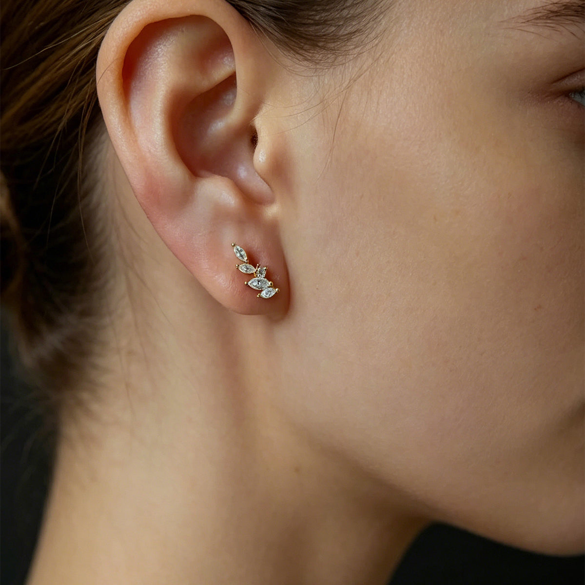 Multi Shape Lab grown Diamonds Drop Earring
