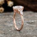 1.0CT~5.0CT Oval cut Lab grown Diamond Cluster Engagement Ring