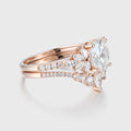 Oval cut Cluster Moissanite engagement ring set vintage