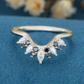 Moissanite | Black diamond Curved Wedding Band Ring