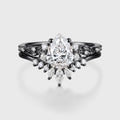1.0CT~5.0CT Kite cut Lab grown Diamond Luxury Pave Leaf Engagement Ring set