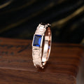 Unique Emerald cut Lab Sapphire Mens Wedding Band Promise Rings For Men