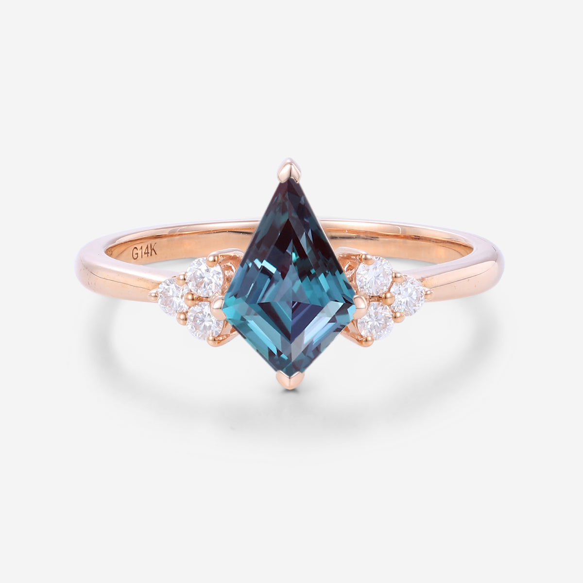 Kite Cut Alexandrite Engagement Ring