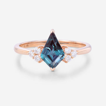 Kite Cut Alexandrite Engagement Ring