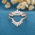 Double Diamond | Moissanite Curved Wedding Band Ring