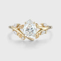 Nature Inspired Pear cut Moissanite Engagement Ring