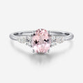 Oval cut Morganite Cluster Engagement ring