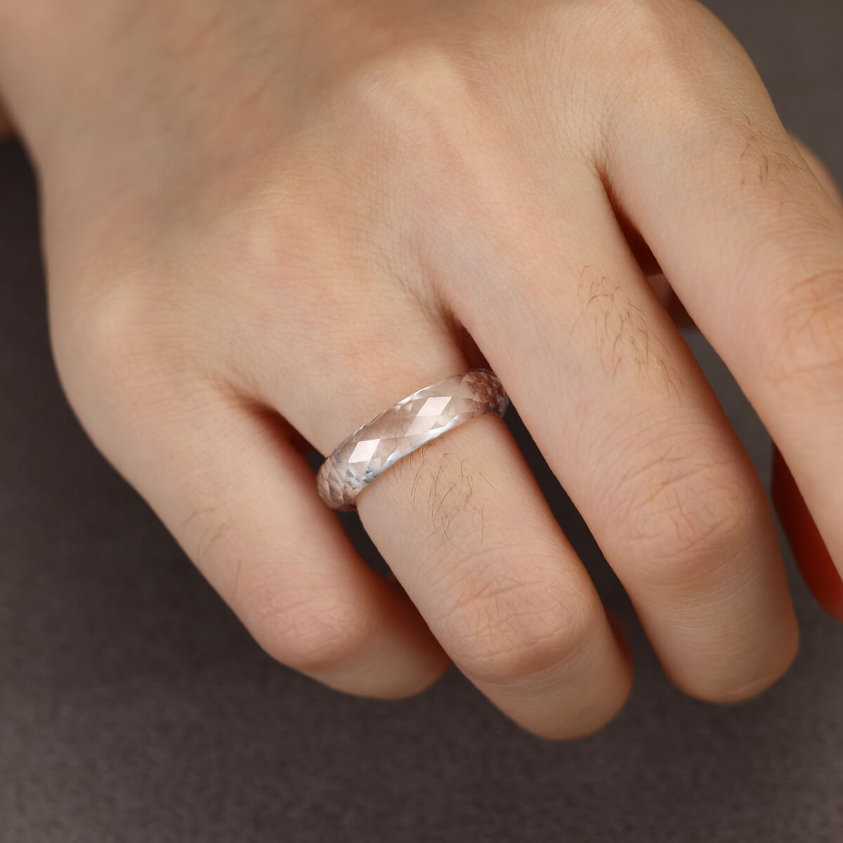 Lab-grown White Sapphire Ring