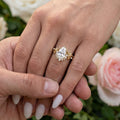 1.0CT~5.0ct  Pear cut Lab grown Diamond Twisted Shank Leaf Engagement Ring