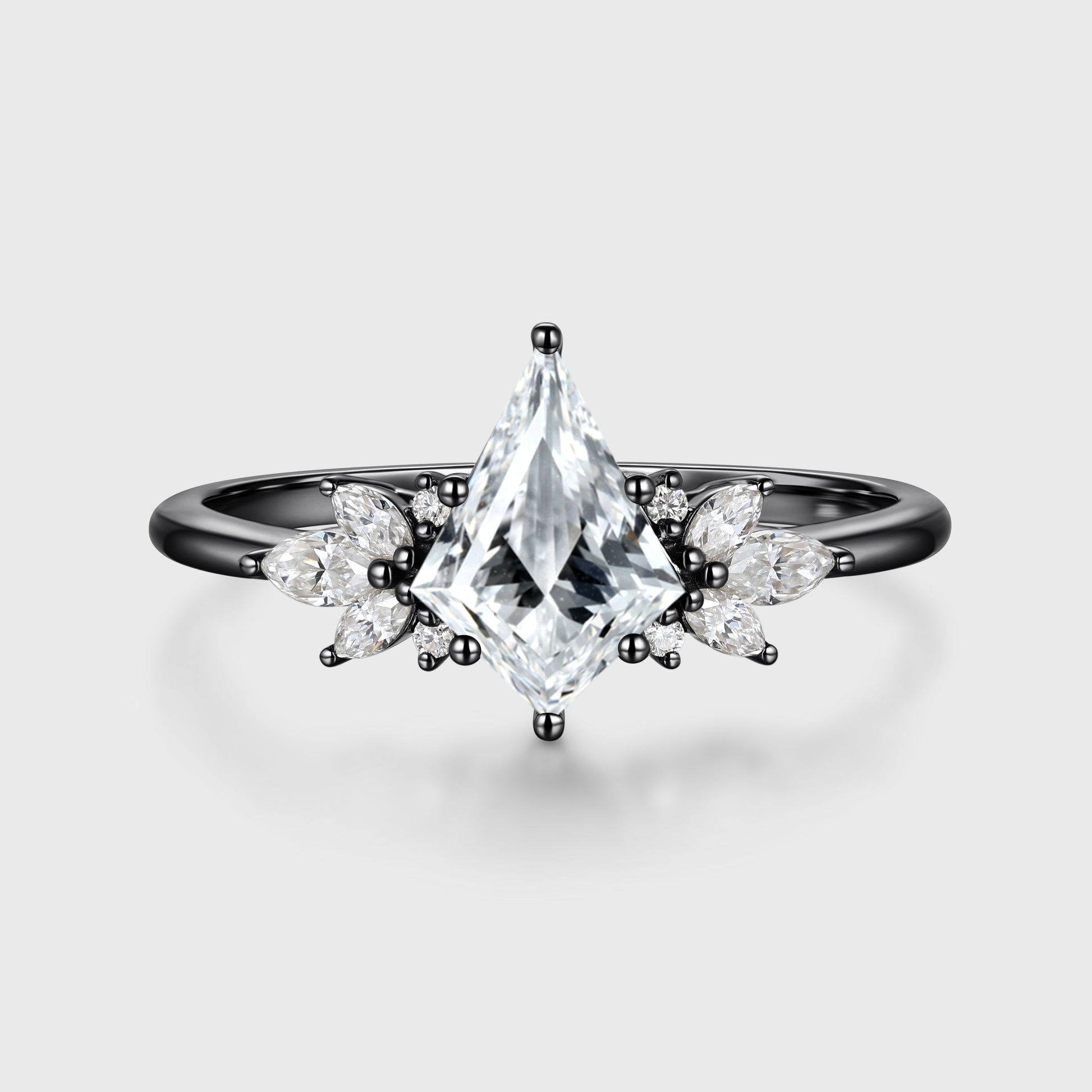 1.0CT~3.0CT Kite cut Lab grown Diamond Cluster Engagement Ring