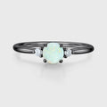 Round cut Opal | Aquamarine Engagement ring
