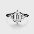 2.0CT Emerald cut Lab grown Diamond Halo Engagement Ring