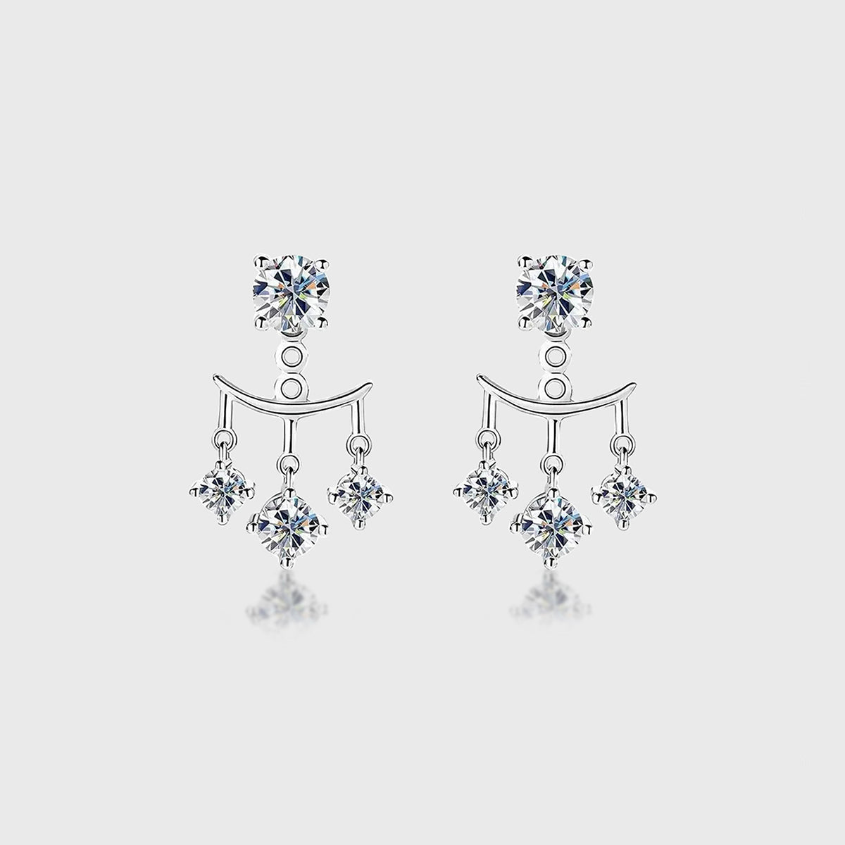 Lab grown Diamonds Antique Cluster Earrings Set