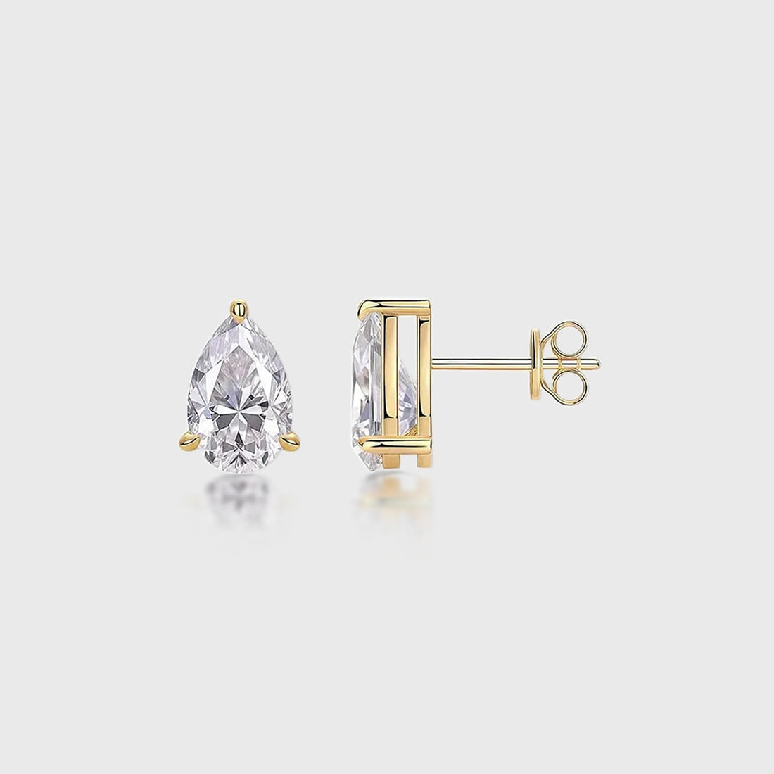 Pear Moissanite Minimalist Studs Earrings Set
