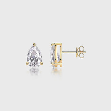 Pear Moissanite Minimalist Studs Earrings Set
