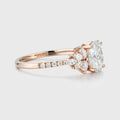 Oval cut Moissanite Cluster | Half Eternity Engagement ring
