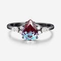Pear cut Lab Alexandrite Engagement ring for Women