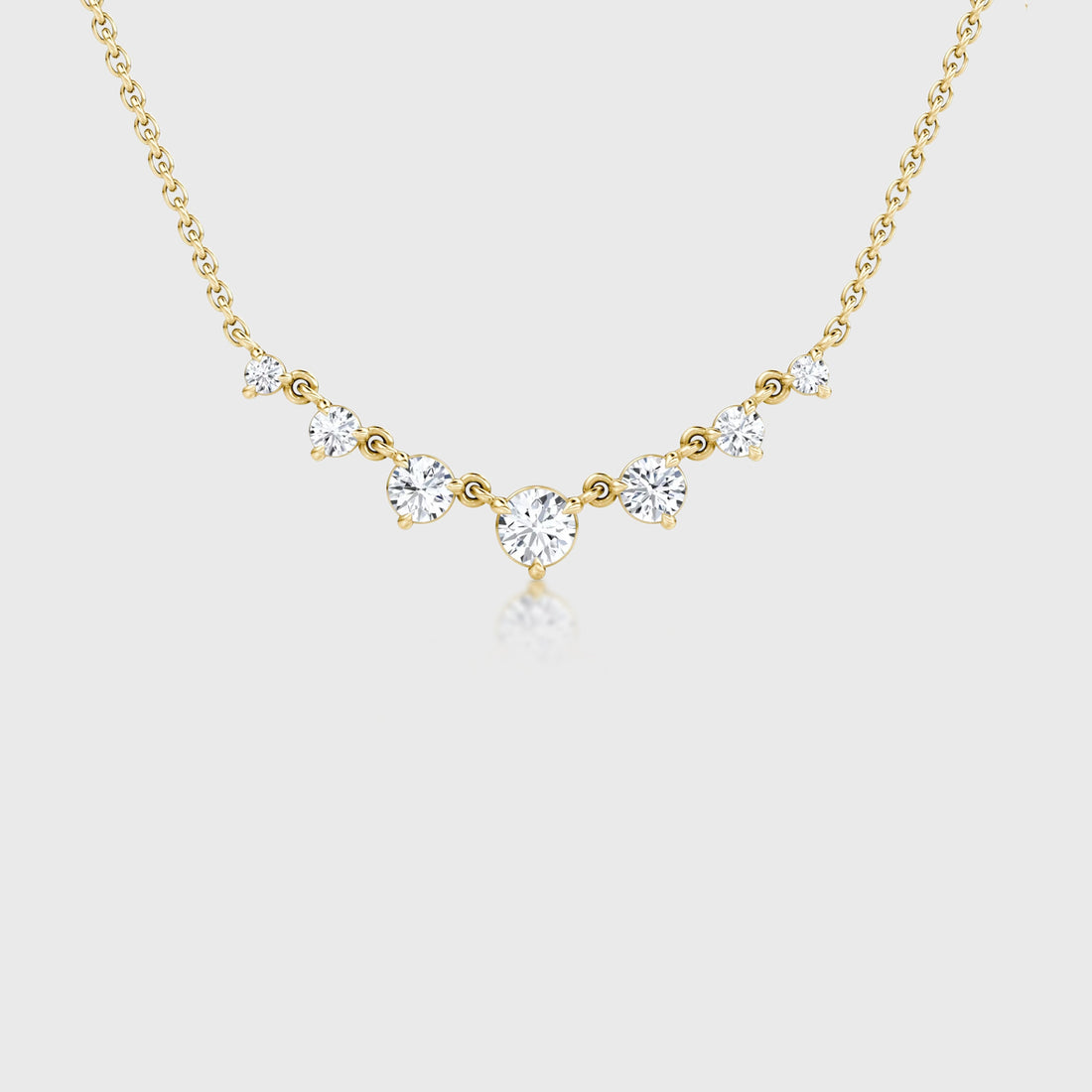 Seven graduated Lab grown Diamonds Pendant Necklace